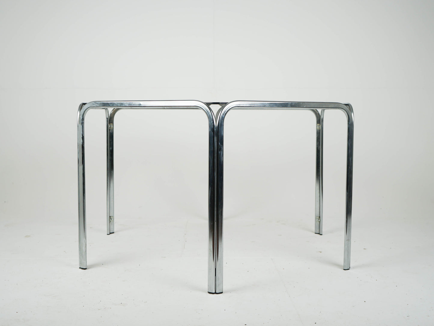 Vintage Esstisch Glas Chrom