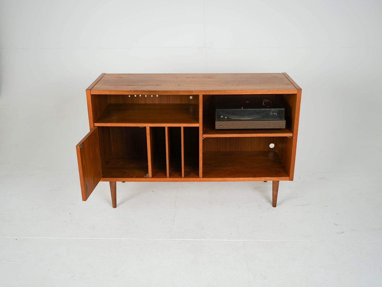 Vintage Sideboard Schrank Anrichte Vinyl Teak warmbraun Kommode Teakholz Vinyl