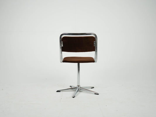 Set von 2 Vintage Stuhl von EKA, Chrom und Stoff, Mid-Century