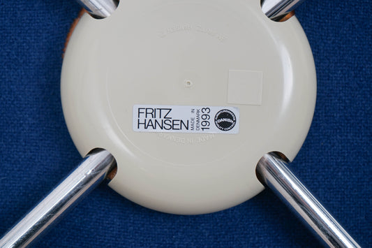 Vintage Stuhl Serie 7 von Arne Jacobsen für Fritz Hansen blau Set von 4