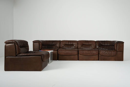 Vintage leather sofa De Sede DS 14 Modular 70s