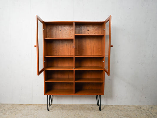 Vintage Teak Shelf Display Cabinet 60s Mid Century Danish