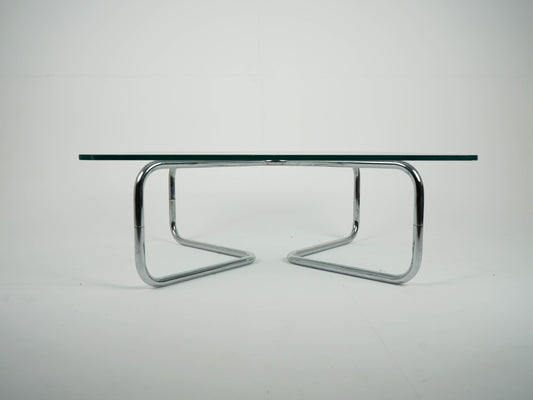 Vintage Couchtisch aus Chrom und Glas