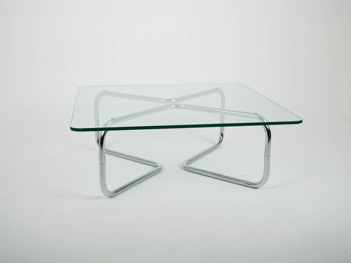 Vintage Couchtisch aus Chrom und Glas