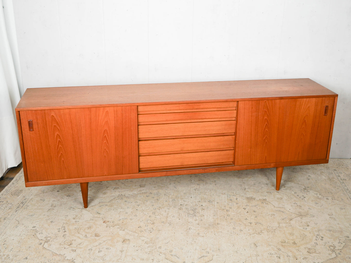 Vintage sideboard teak by Danish in brown 60s Mid Century