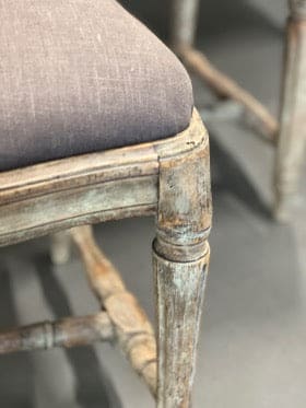 Vintage Dining Chair Original 18th Century Swedish Rococo Set of 6