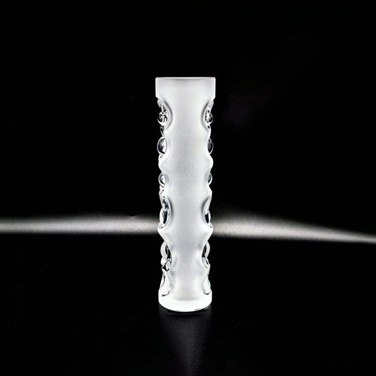 Vintage Glasvase von Peill und Putzler mattiert mit konzentrischen Kreisen