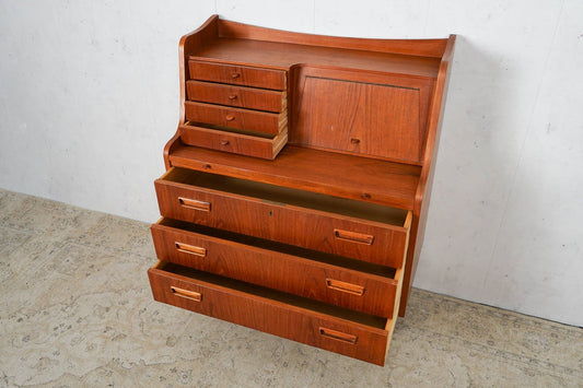 Vintage Sekretär von Gunnar Nielsen Tibergaard braun Teakholz 60er Mid Century