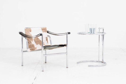 Vintage armchair LC1 by Le Corbusier for Cassina spotted fur