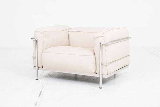Vintage armchair LC3 by Le Corbusier for Cassina in sand color
