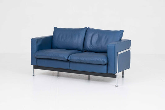 Vintage Sofa RH 302 von Robert Haussmann für de Sede, blaues Leder