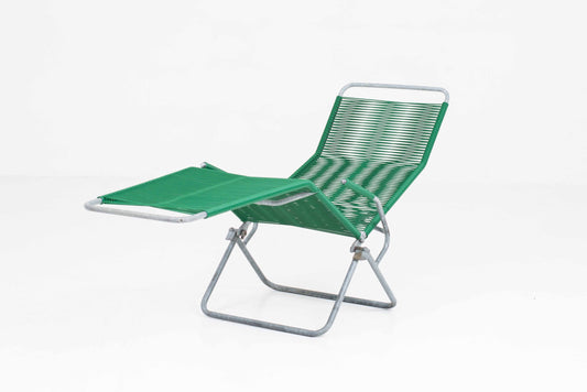 Vintage Liegestuhl Spaghetti von Huldreich Altorfer für Embru in Dunkelgrün