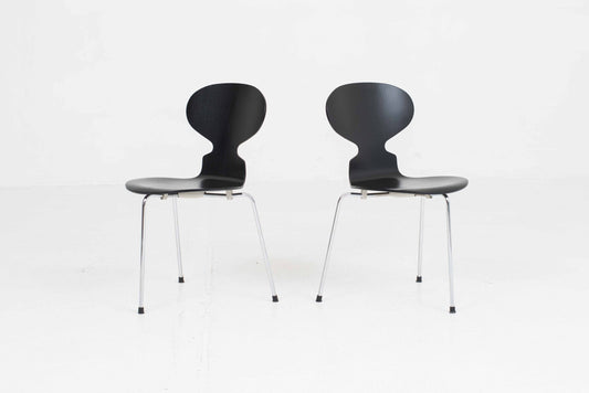 Vintage Stuhl "Ameise 3101" von Arne Jacobsen für Fritz Hansen, schwarz lasiert