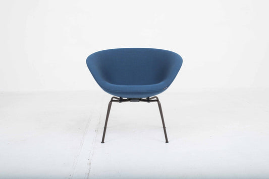 Vintage Pot Loungesessel von Arne Jacobsen für Fritz Hansen blauer Stoff