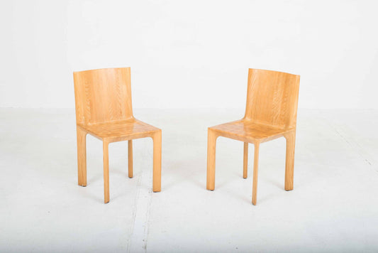 Vintage Massivholzstuhl von Horgenglarus Schachbrettmuster