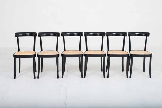 Chaise Vintage Modèle 1-256 par Werner Max Moser pour Horgenglarus Lot de 6 Noir