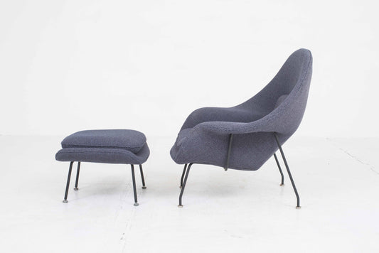 Vintage Sessel Womb von Eero Saarinen für Knoll International & Ottoman