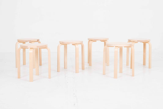 Vintage Hocker 60 von Alvar Aalto für Artek in Birke