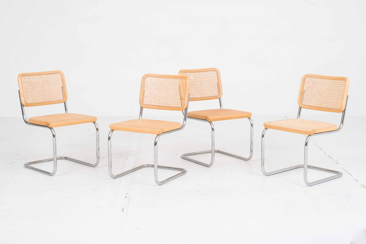 Vintage Freischwinger S32 von Marcel Breuer für Thonet Set von 4