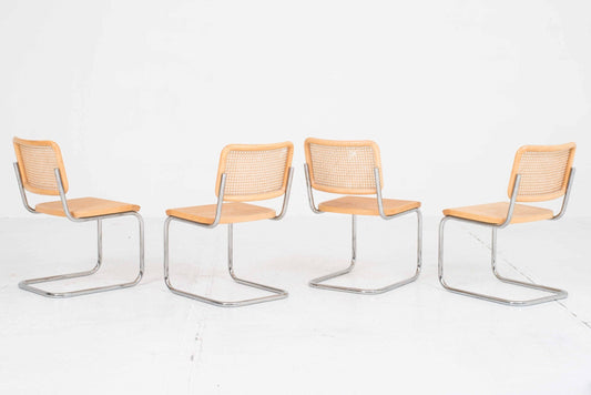 Vintage cantilever chair S32 by Marcel Breuer for Thonet Set of 4