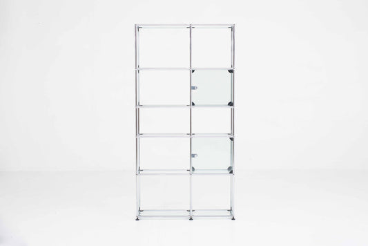 Vintage Regal von USM mit zwei Vitrinenfächern