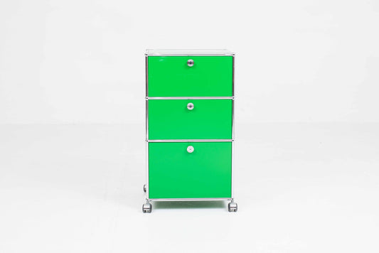 Vintage Rollmöbel von USM in Grün