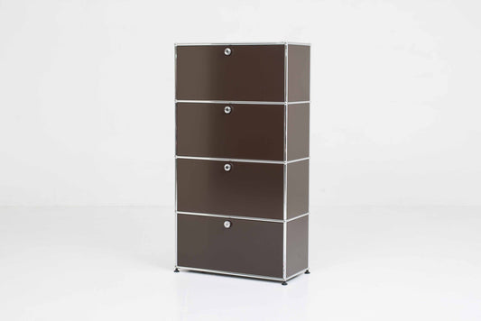 Vintage Regal von USM in Braun mit vier Klappen