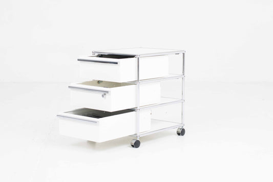 Vintage Rollcontainer USM Haller von Paul Schärer und Fritz Haller für USM