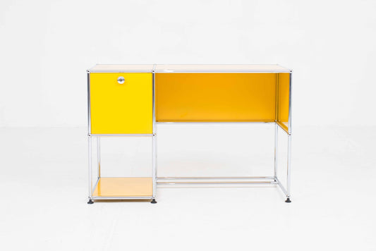 Vintage Schreibtisch B21 für USM goldgelb