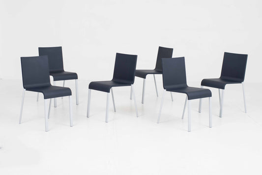 Vintage Stuhl .03 von Maarten Van Severen für Vitra, Dunkelblau