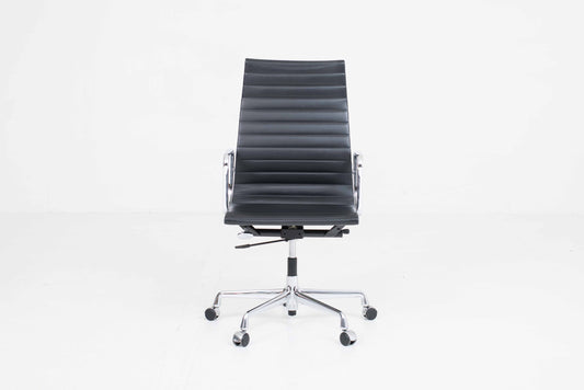 Vintage Bürostuhl EA 119 von Charles und Ray Eames für Vitra schwarz creme