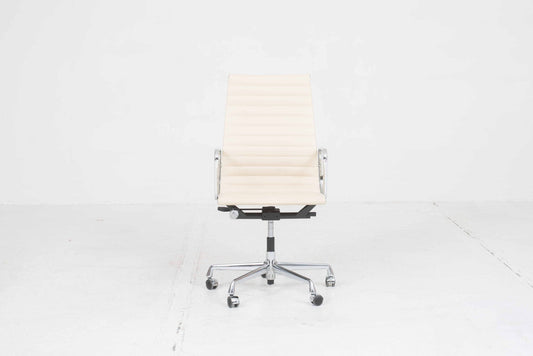 Vintage office chair EA 119 by Charles & Ray Eames for Vitra cream-colored leather