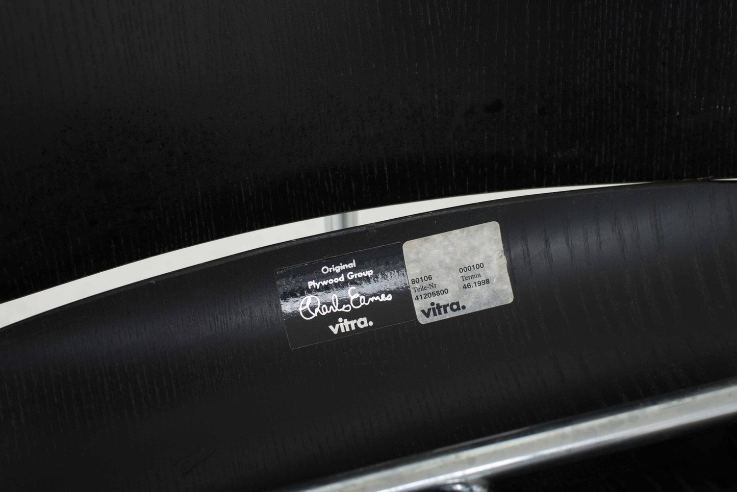 Fauteuil lounge vintage LCM de Charles Eames pour Vitra en noir