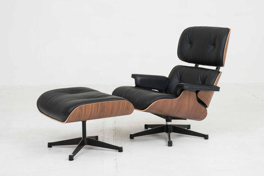 Vintage Loungesessel von Charles und Ray Eames für Vitra Schwarz Nussbaum