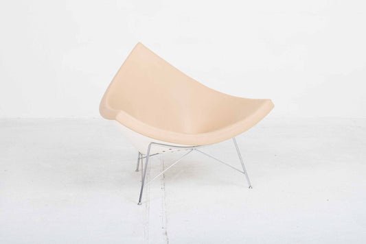 Fauteuil vintage Coconut de George Nelson pour Vitra en cuir crème