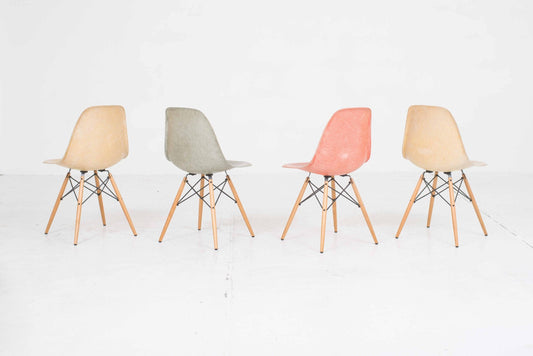 Vintage Fiberglass Side Chair DSW by Eames for Vitra Set of 4