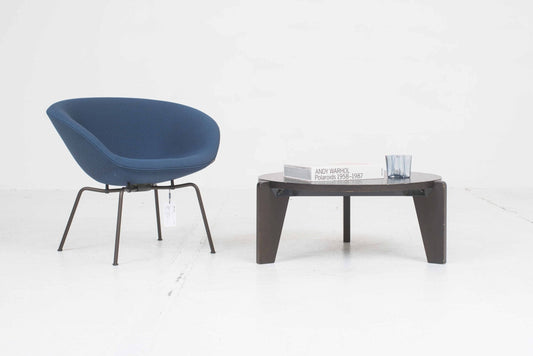 Vintage coffee table Guéridon Bas by Jean Prouvé for Vitra in dark oak