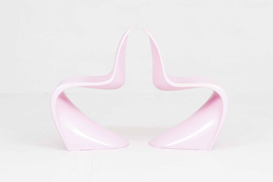 Vintage Stuhl Panton Classic von Verner Panton für Vitra rosa refurbished