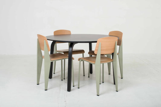 Vintage Standard Stuhl Eiche Gris Vermeer von Jean Prouvé für Vitra