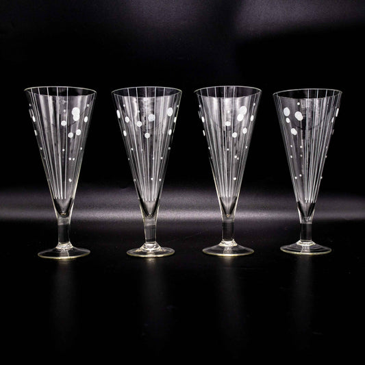 Vintage Sektflöte Set von 4