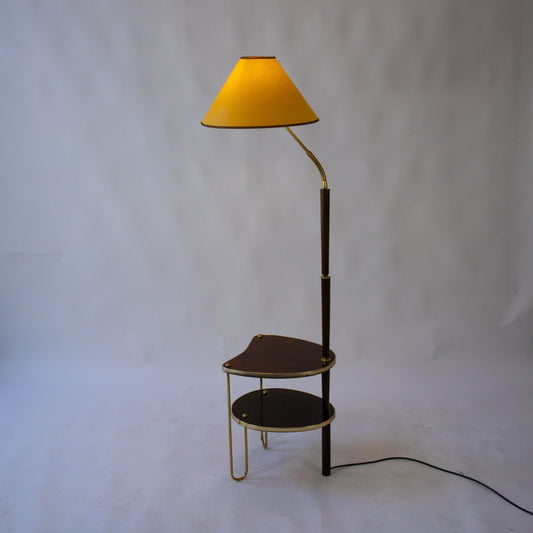 Vintage Stehlampe mit integriertem Beistelltisch