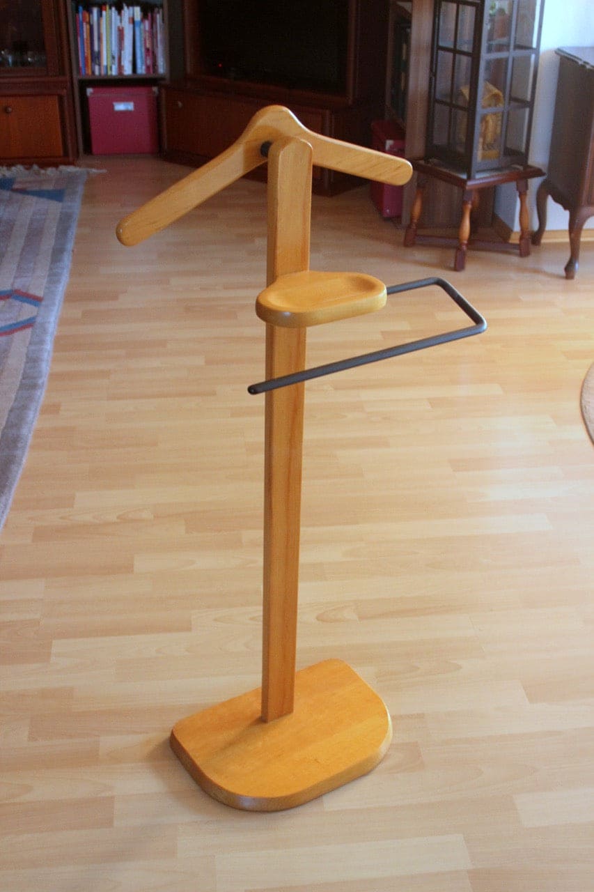 Vintage valet stand beechwood 1980s