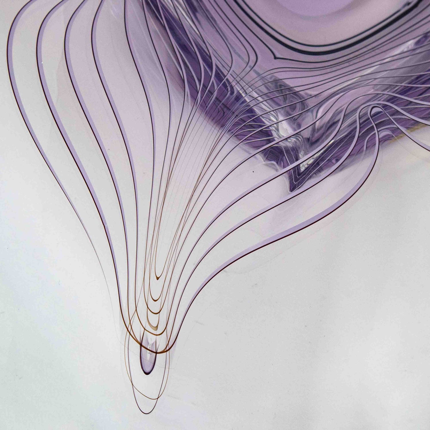 Vintage Große Neodymium Glas Schale von Adam Jablonski, Detailansicht Muster