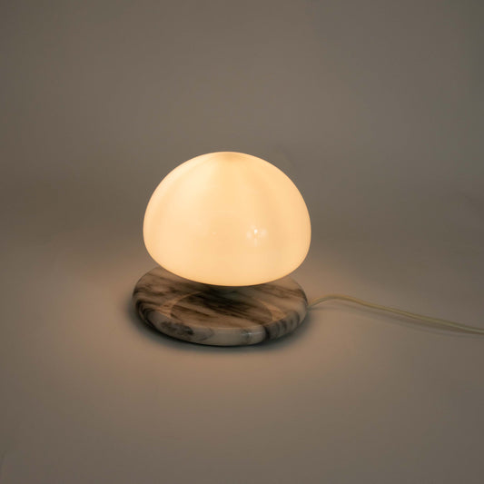 Vintage Tischlampe Optelma auf Marmorsockel Space Age