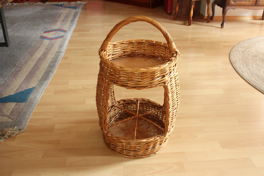 Panier à bouteilles en osier vintage | Fait à la main