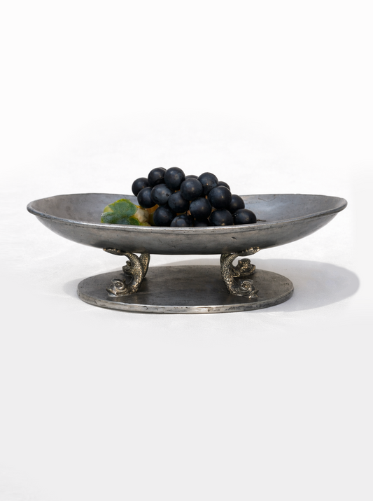 Vintage Obstschale Zinn groß