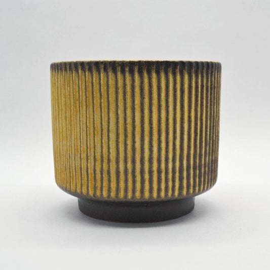 Vintage Planter Yellow Ribbed