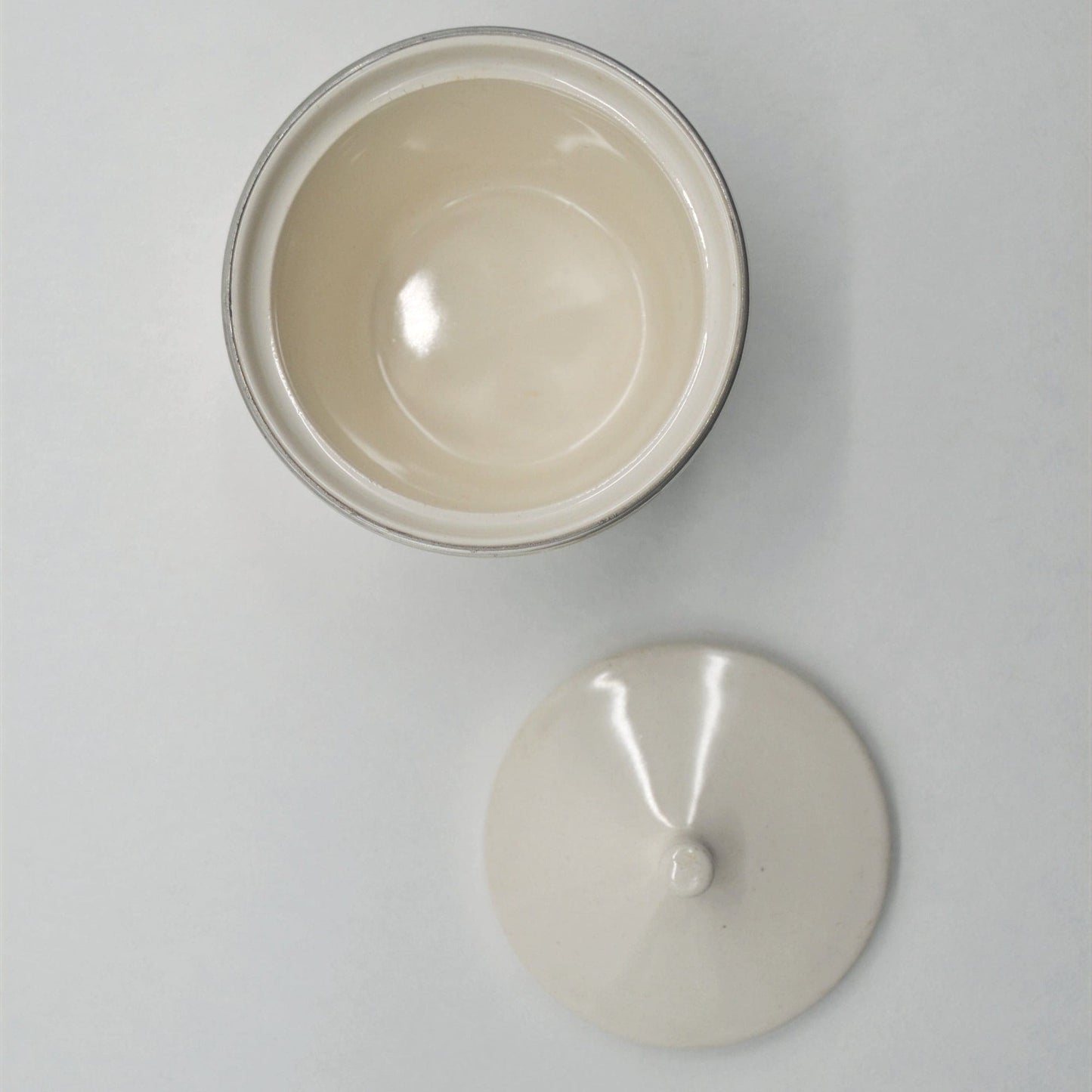 Vintage Sugar Bowl by Melitta Aluminum White Porcelain