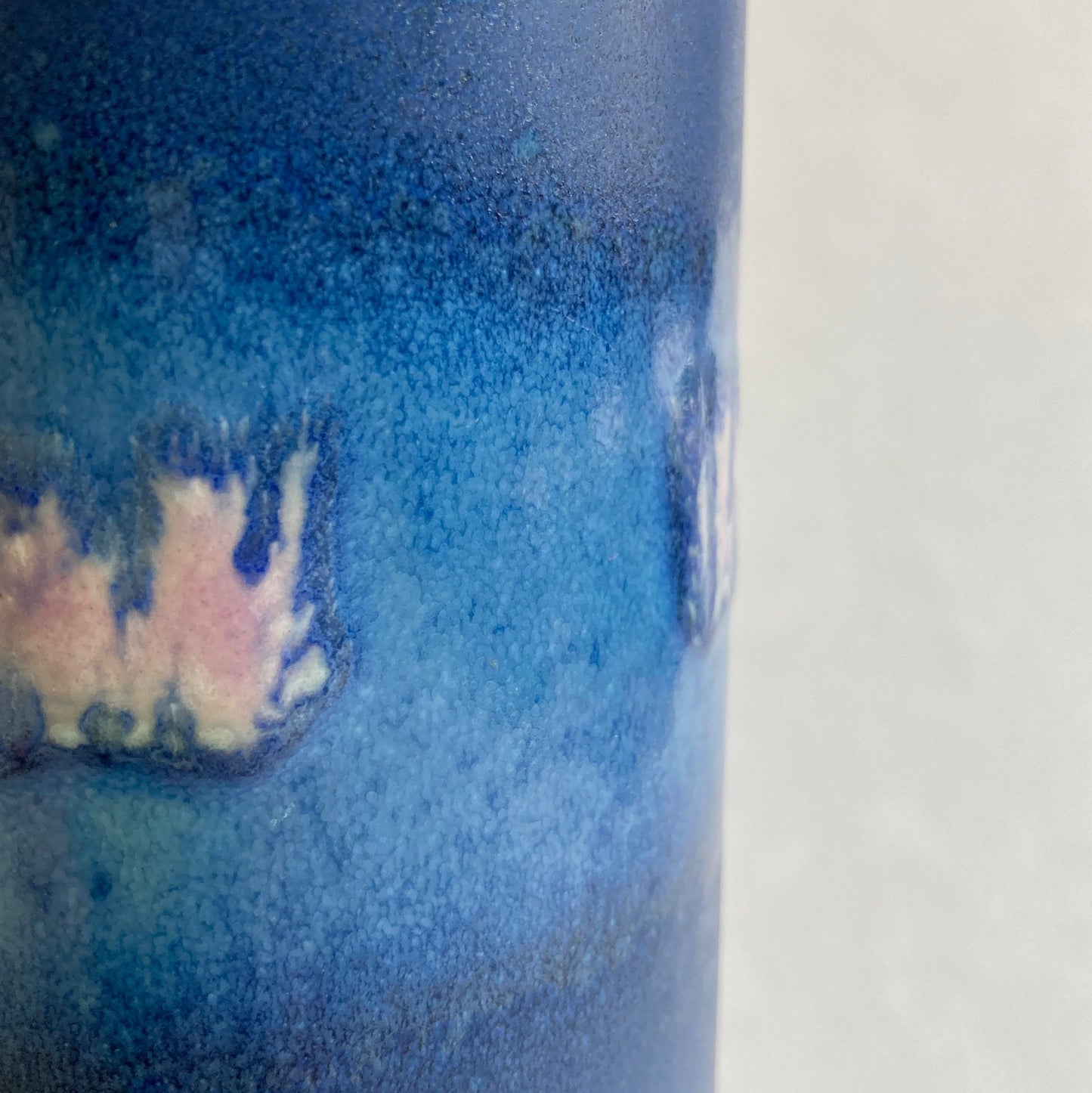 Vintage vase ceramic blue pink