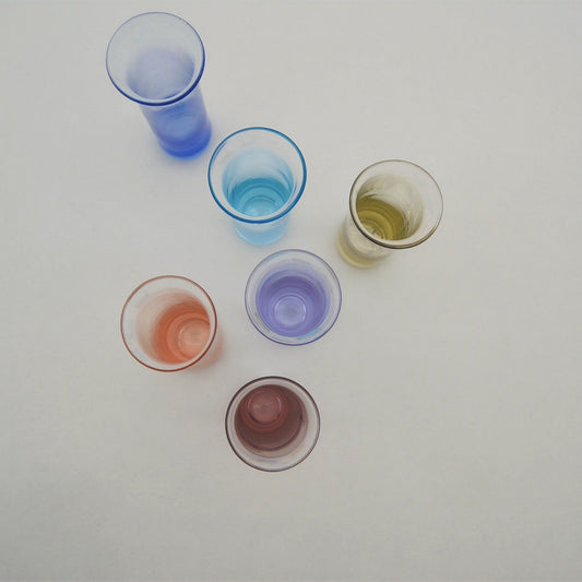 Vintage vase colorful set of 6